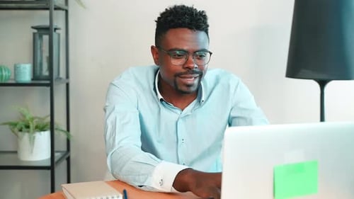 Freelancer Man Work From Home Office