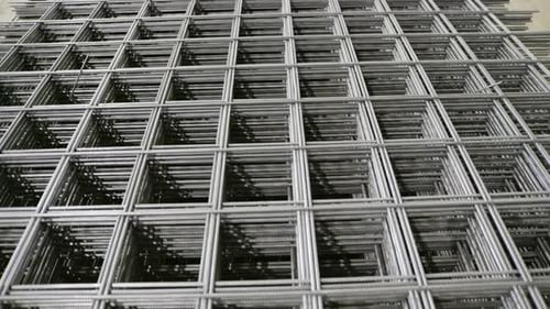 Stack of Steel Reinforcing Mesh for Construction