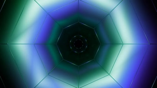 Illusion of moving tunnel with geometric lines