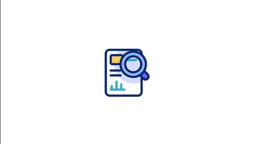 Modern Document Search Analysis Animated Icon
