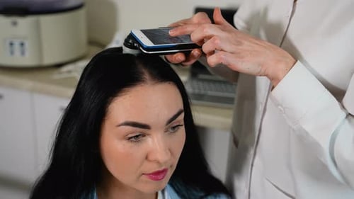 Scalp Examination with Advanced Medical Device