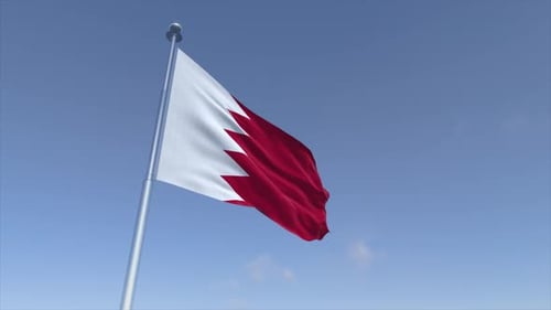 Bahrain Flag Waving Seamless Loop