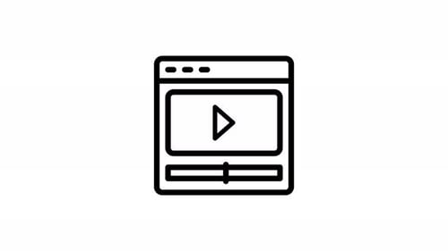 video player line icon animation