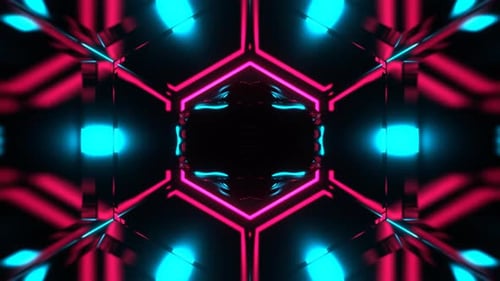 Cyan And Pink Neon Psychedelic Abstract Strobe Background Vj Loop in 4K