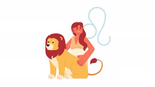 Leo zodiac sign 2D animation