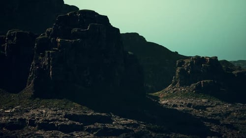 A Large Rock Formation in the Middle of a Mountain Range