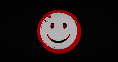 Emoticon-Gesicht, modernes Glitch-Konzept