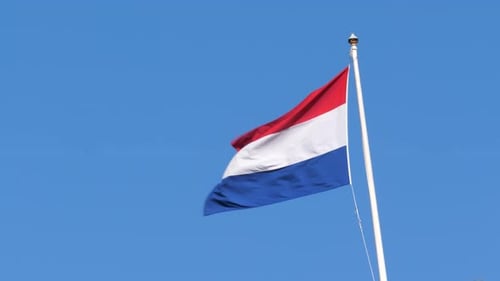 Dutch flag (Netherlands) waving in the wind