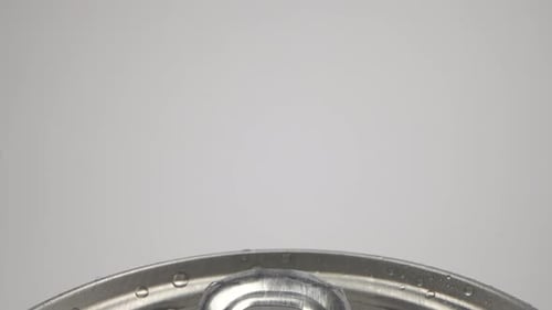 Soda Can Tab Close-up with Condensation. Probe lens closeup