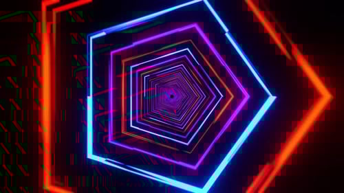 Gedrehter Neonstern-VJ-Loop-Hintergrund