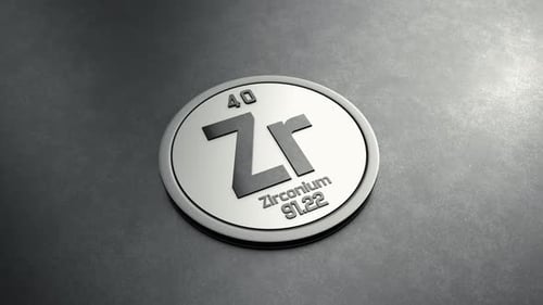 Metallic Zirconium Element Badge with Scientific Details