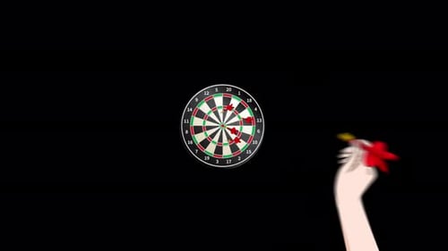 The Hand Throws The Arrow On The Board Dart Game 4K