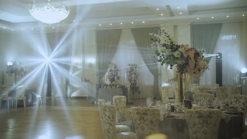 Luxurious Ballroom Decorated For Elegant Wedding Event