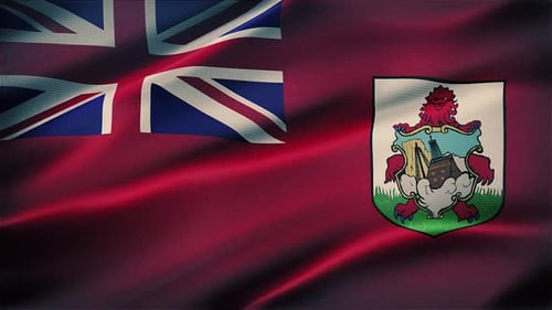 Realistic Waving Bermuda Flag Seamless Loop