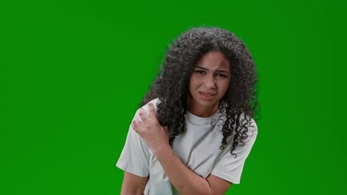 Green Screen Young Lady Has Joint Pain