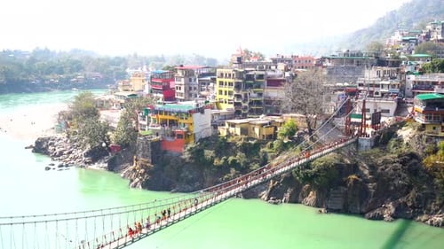 Ram Jhula This long famous pedestrian suspension bridge crossing the Ganges River offers scenic view