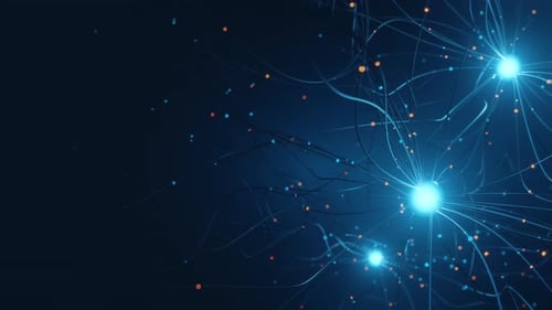 AI Neural Brain with Glowing Network Connections on Dark Background