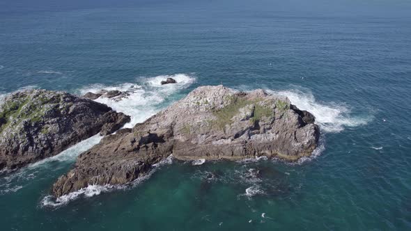 Aerial View Of Julian Rocks Nguthungulli Nature Reserve At Daytime In ...