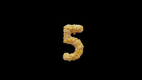 3D animation cartoon balls number 5