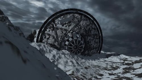 Crashed UFO In Snowy Mountains