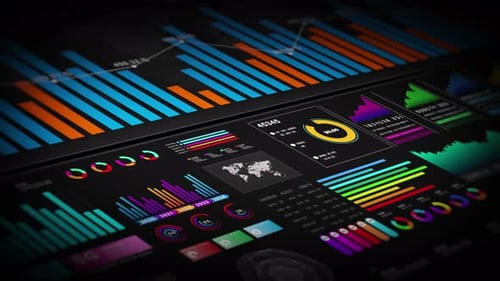 Animated Corporate Business Data Dashboard Interface