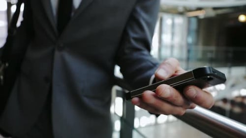 Close Up Businessman Using Smart Phone 4549 Years