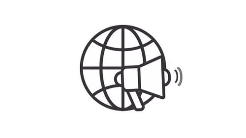 Animated World Marketing Linear Icon