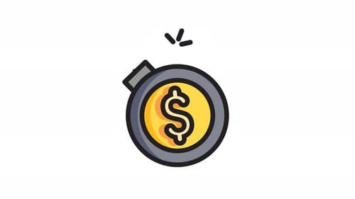 Animated Dollar Sign Bomb Icon