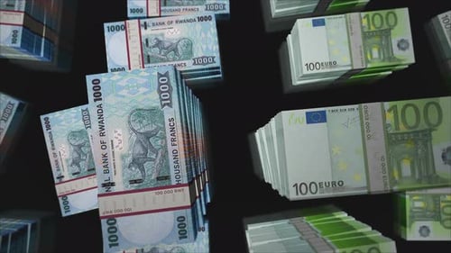 Euro and Rwanda francs money exchange loop