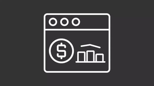 Financial data white line animation