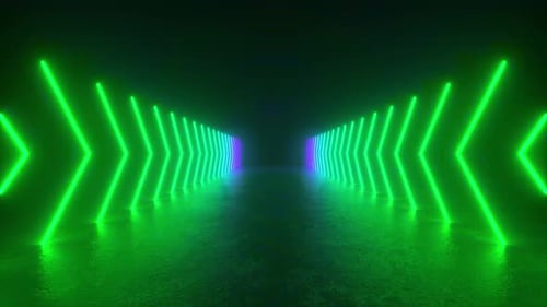 Neon-Lit Tunnel