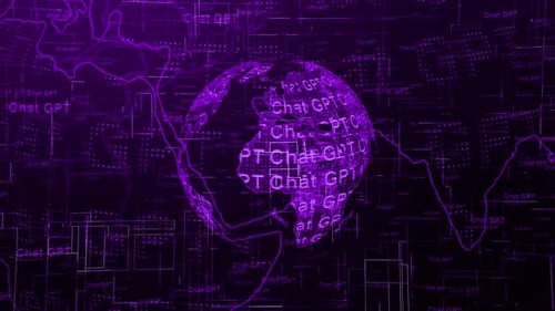 Chat Gpt 3d Earth Globe Technology Animated Background Purple Color