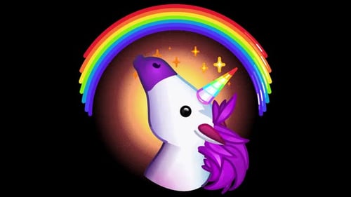 Animiertes Einhorn-Emoji