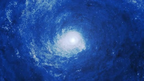 Abstract Blue 3D Galaxy Panorama Cosmic Space Background Stars and Galaxies