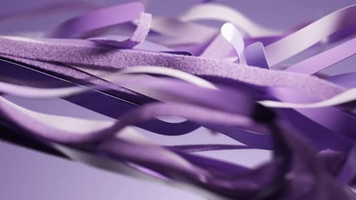 Abstract Flowing Purple Ribbons Motion Background