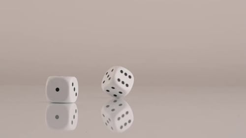 Rolling Dice on Reflective Surface