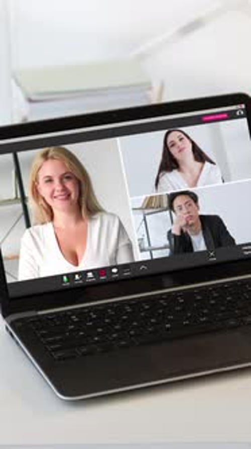 Digital Conference Call on Laptop Computer