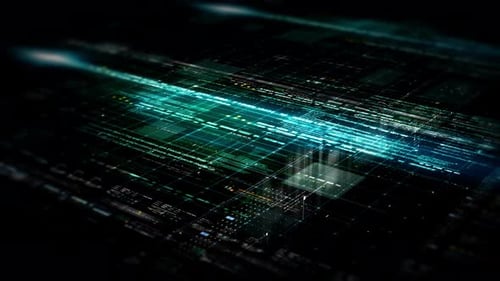 Écran HUD de simulation de matrice de données futuriste 18