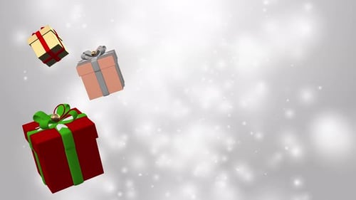 Animated Holiday Gift Boxes Falling Snow Background
