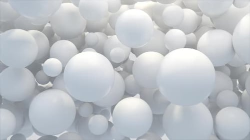 Floating White Spheres Abstract Background Loop Animation