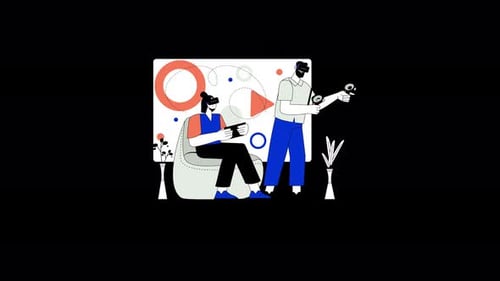 Modern Animated Illustration of Virtual Reality Experience