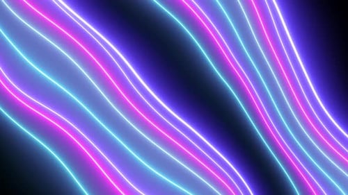 Animated Wavy Neon Lines Background Loop