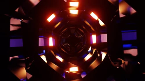 cyber cosmic sci-fi tunnel with reflect lighting