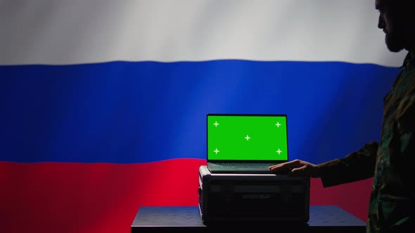 Russian Ex KGB FSB Service Using Radar on Green Screen Laptop ...