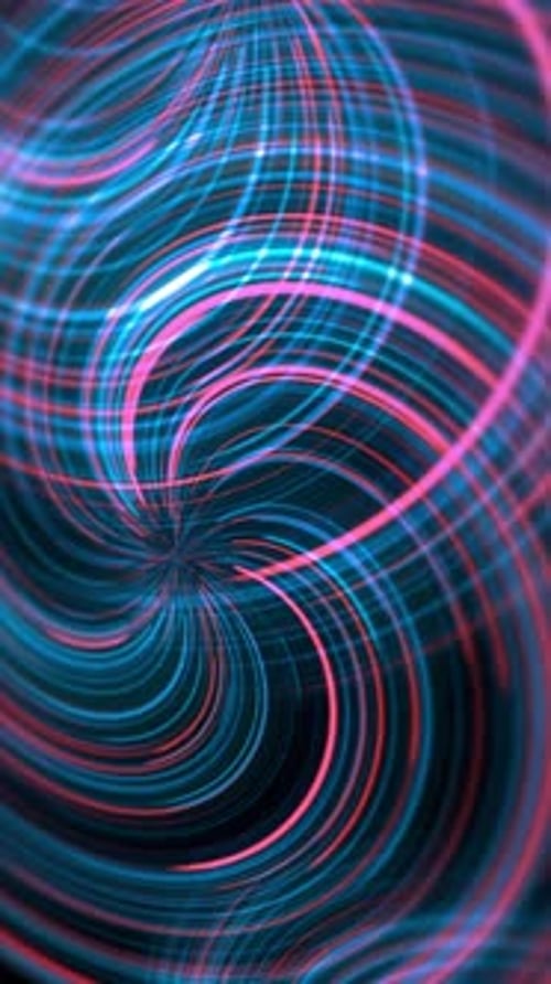 abstract neon 4k background ultraviolet spectrum, glowing lines rotating circle Vertical Video