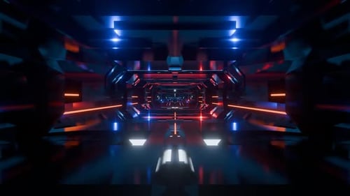 Futuristic Neon Background with Glowing Lines and Vibrant Colors Endless Loop