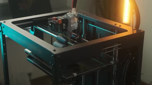 3D Printer Printing Gear Object From Plastic