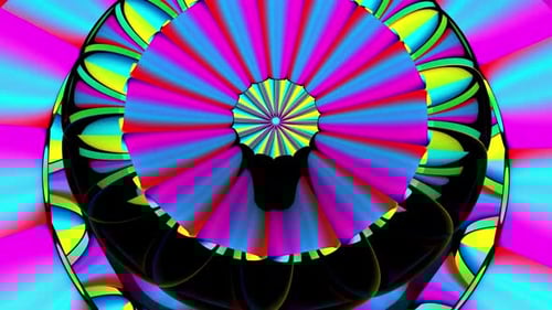 Abstract Psychedelic Hypnotic Tunnel Motion Background Loop