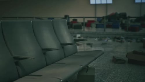 Abandoned Airport Terminal Seats Left in Disarray After Years of Neglect