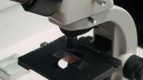 Microscope In Lab Close Up Zoom